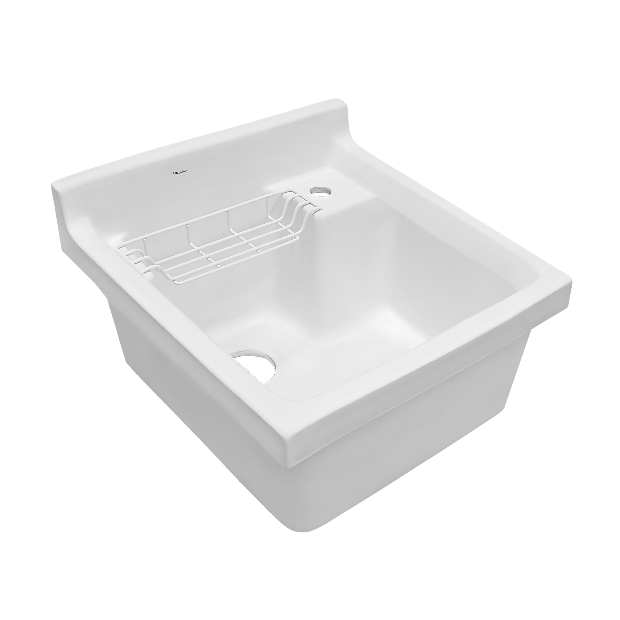 Vitreous Single Bowl, Drop-in Sink with Wire Basket and Off