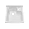 Vitreous Single Bowl, Drop-in Sink with Wire Basket and Off Center Drain Location