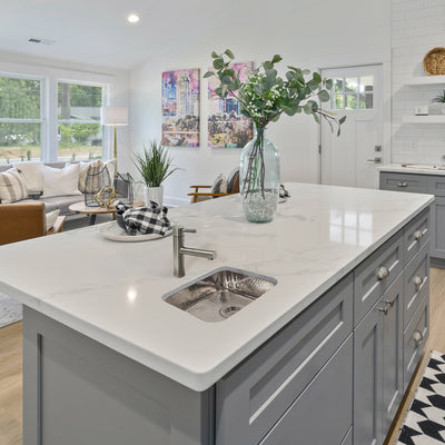 14" Rectangular Undermount Entertainment/Prep Sink with a Hammered Texture Surface