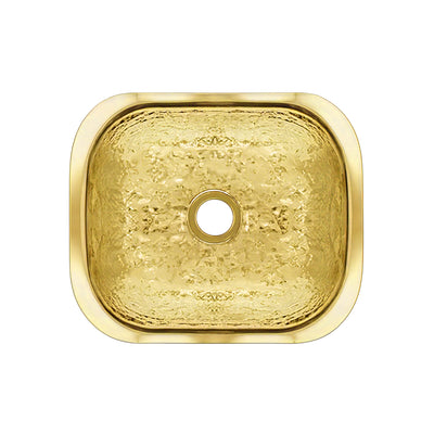 14" Rectangular Undermount Entertainment/Prep Sink with a Hammered Texture Surface