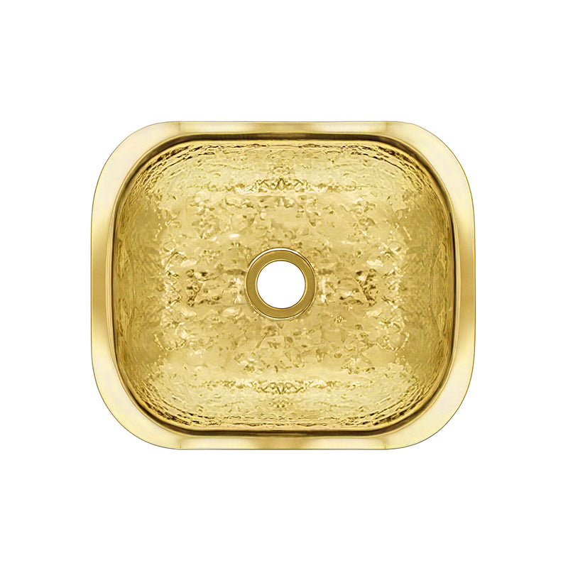 14" Rectangular Undermount Entertainment/Prep Sink with a Hammered Texture Surface