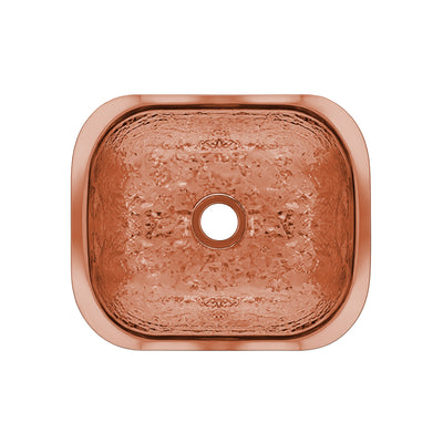 14" Rectangular Undermount Entertainment/Prep Sink with a Hammered Texture Surface