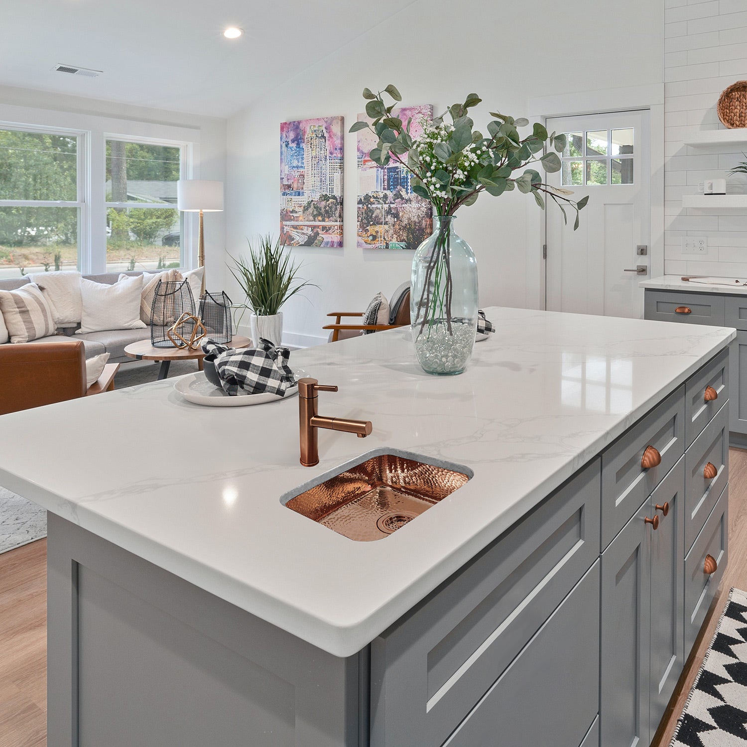 13" Rectangular Undermount Entertainment/Prep Sink with a Hammered Texture Surface