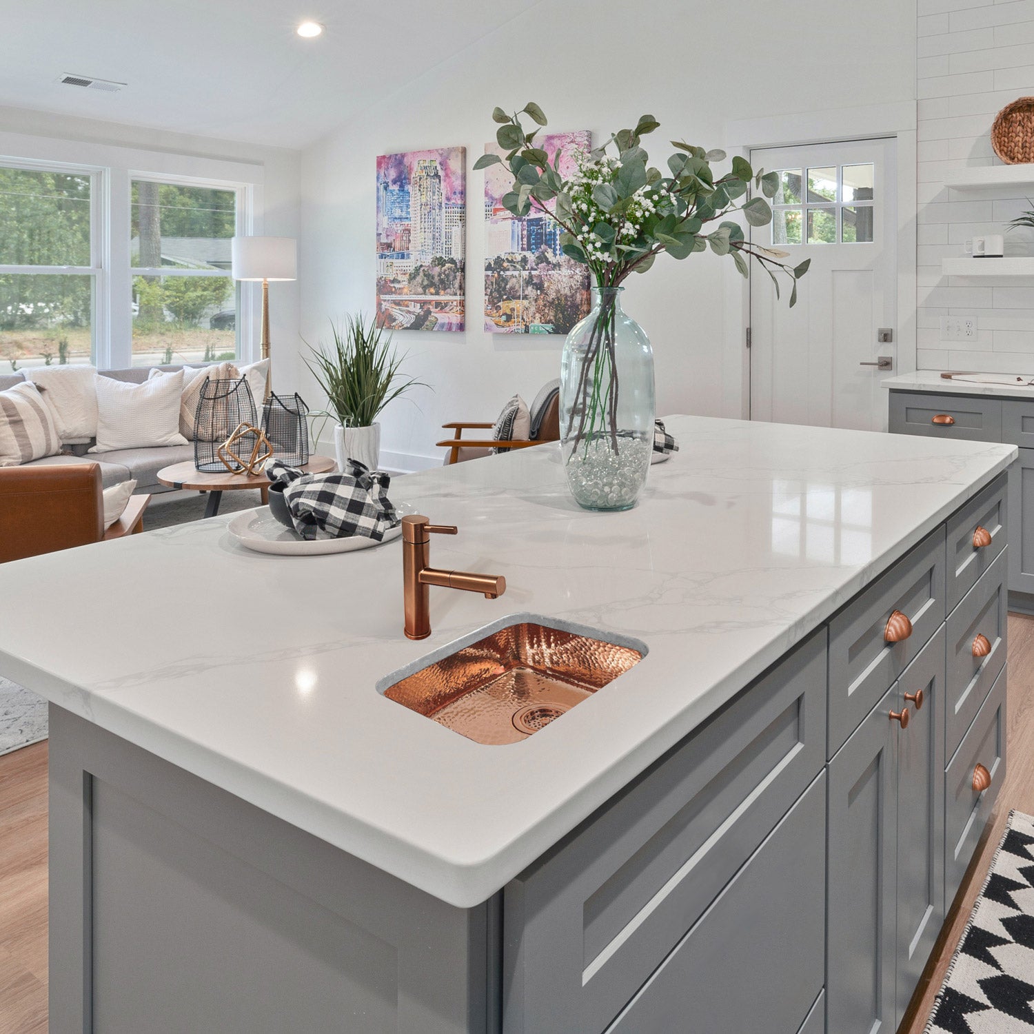 14" Rectangular Undermount Entertainment/Prep Sink with a Hammered Texture Surface