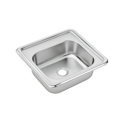 15" Square Stainless Steel Drop-In Entertainment/ Prep Sink With Polished Bowl