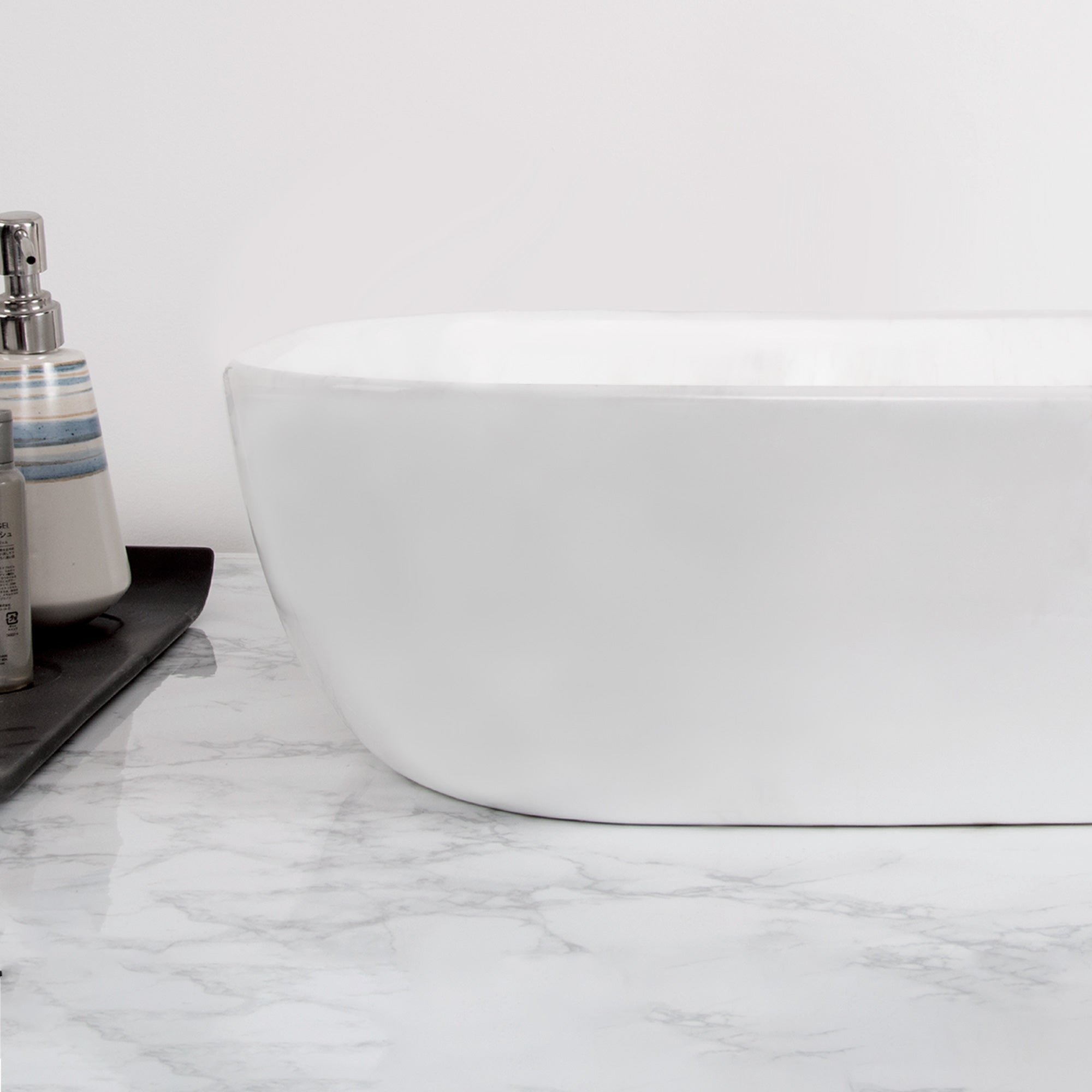 20" White Rectangular Above Mount Basin with Center Drain Location