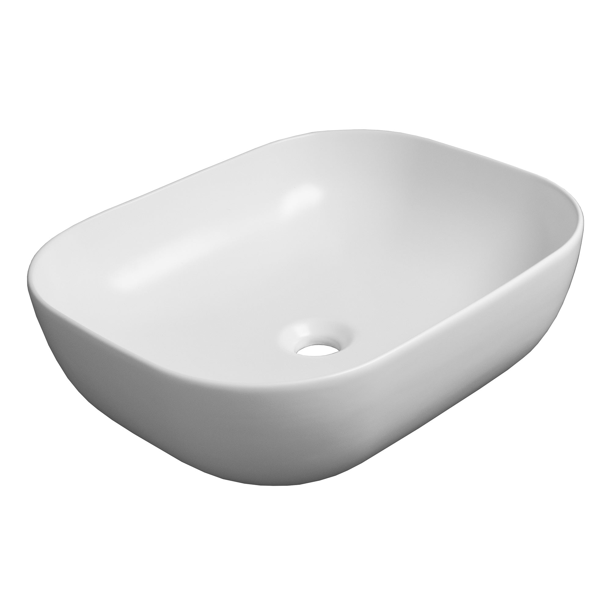 20" White Rectangular Above Mount Basin with Center Drain Location