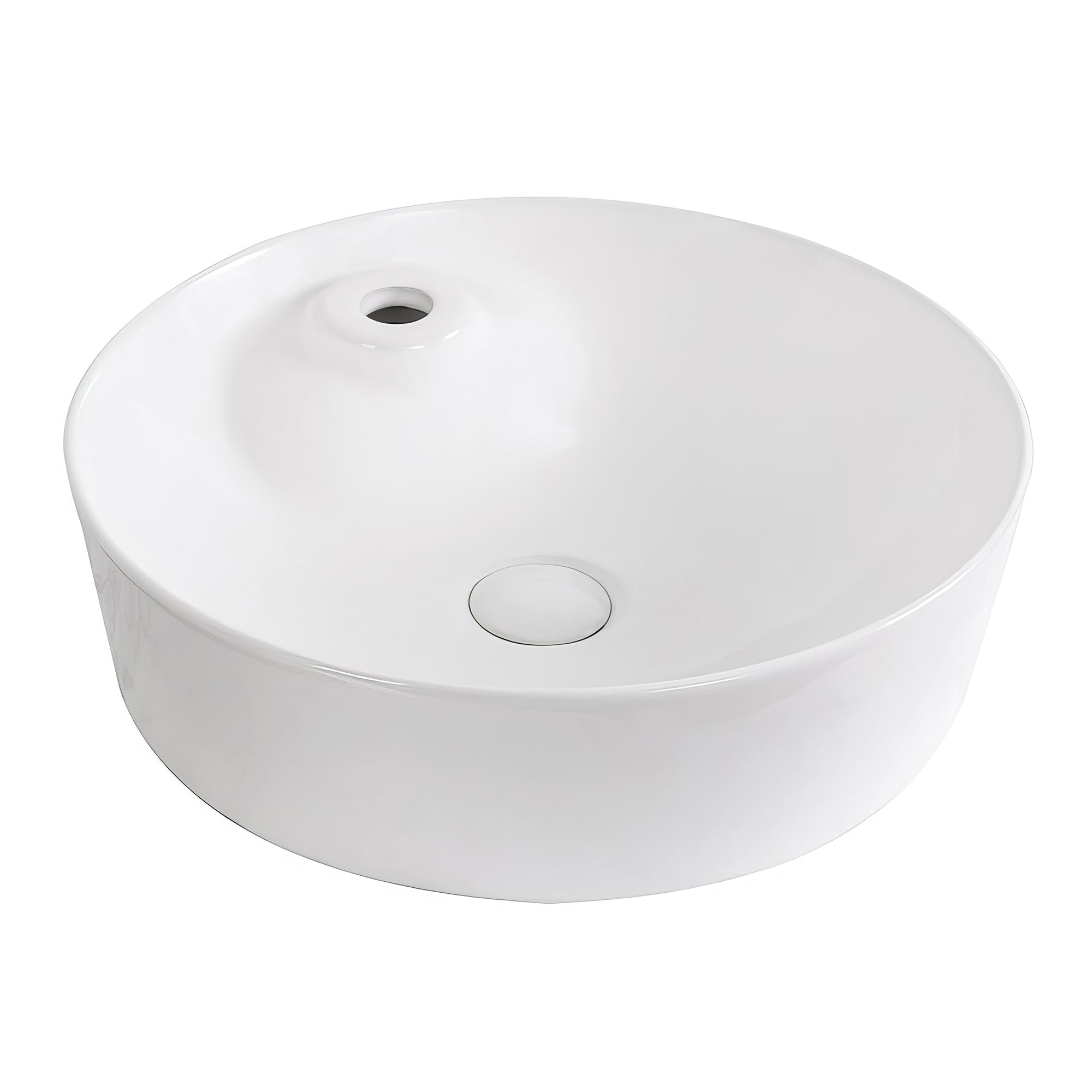 17" Round Above Mount/ Vessel Lavatory Basin With Single Faucet Drilling