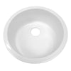 18" Circular Undermount/ Drop-In Fireclay Kitchen Sink with Rear Center Drain Location