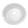 18" Circular Undermount/ Drop-In Fireclay Kitchen Sink with Rear Center Drain Location