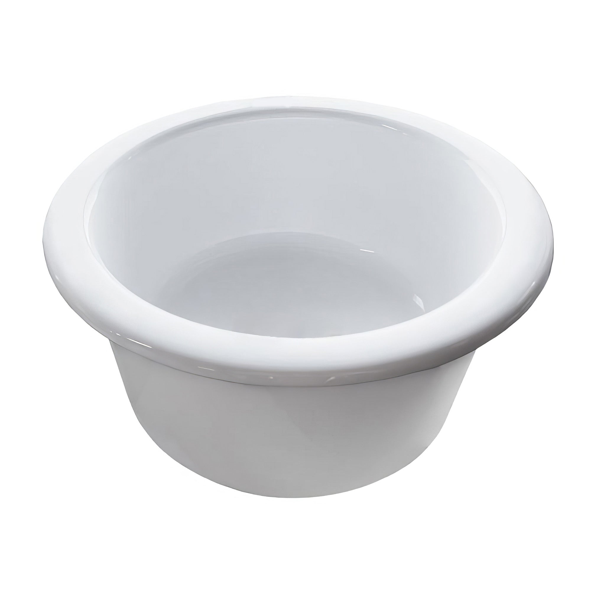18" Circular Undermount/ Drop-In Fireclay Kitchen Sink with Rear Center Drain Location