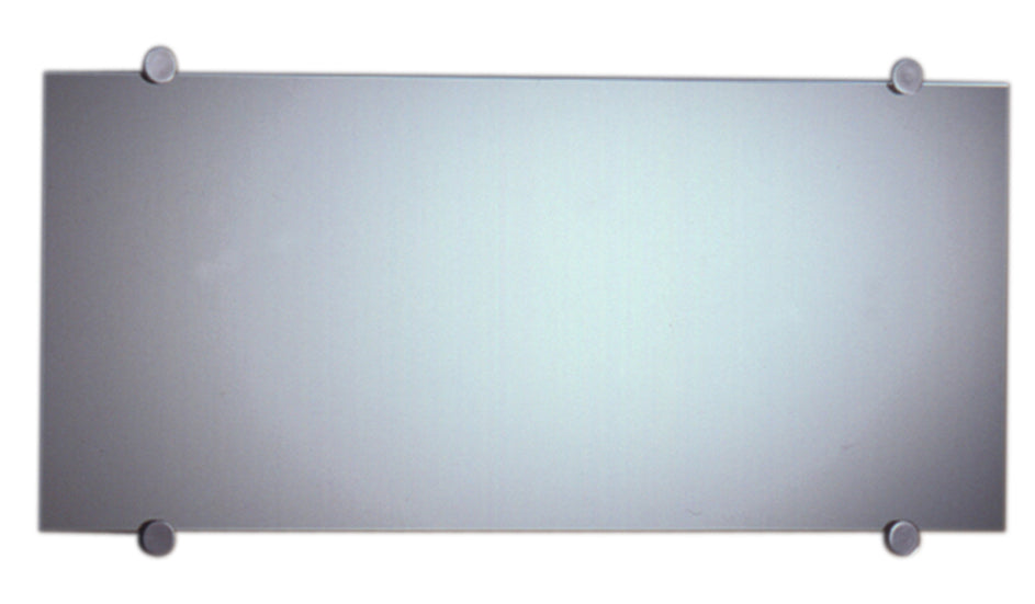 New Generation Frameless Rectangular Mirror with Round Polished Stainless Steel Wall Mount Supports