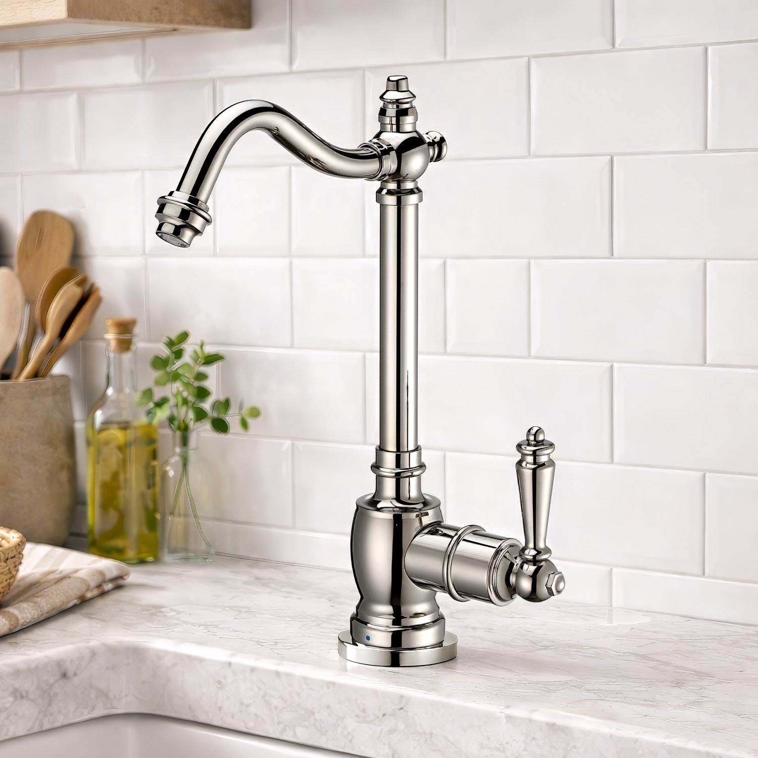 Point of Use Cold Water Drinking Faucet With Traditional Swivel Spout