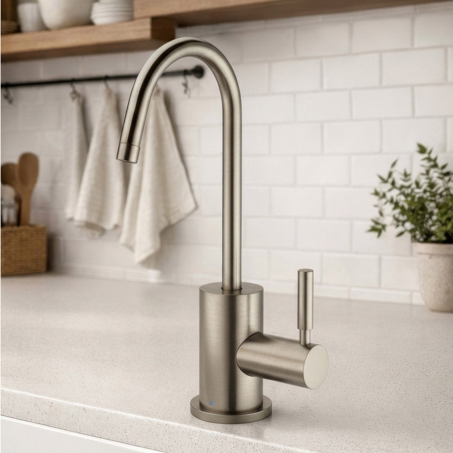 Point of Use Cold Water Drinking Faucet with Gooseneck Swivel Spout