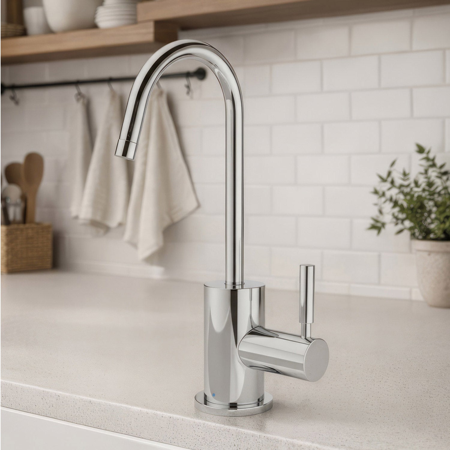 Point of Use Cold Water Drinking Faucet with Gooseneck Swivel Spout