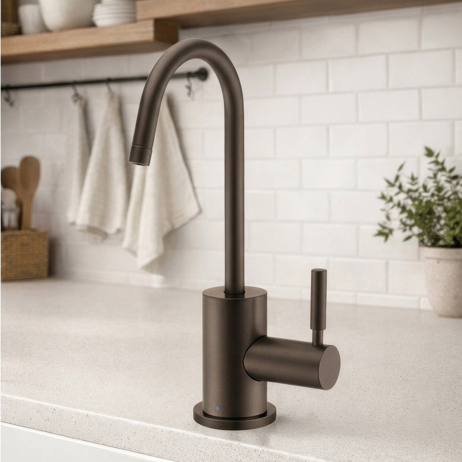 Point of Use Cold Water Drinking Faucet with Gooseneck Swivel Spout