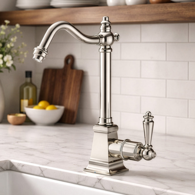 Point of Use Cold Water Drinking Faucet with Traditional Swivel Spout