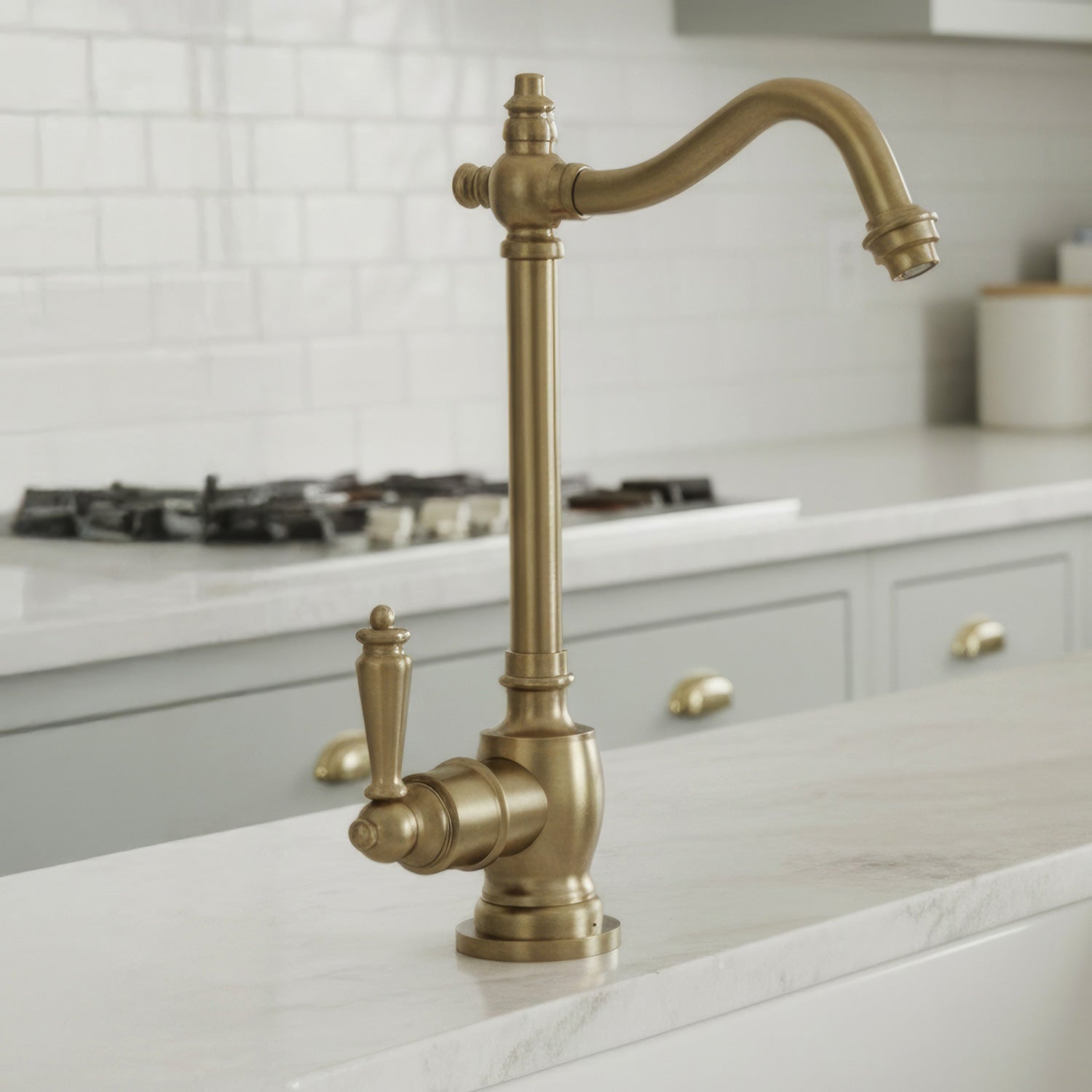 Point of Use Instant Hot Water Drinking Faucet with Traditional Swivel Spout
