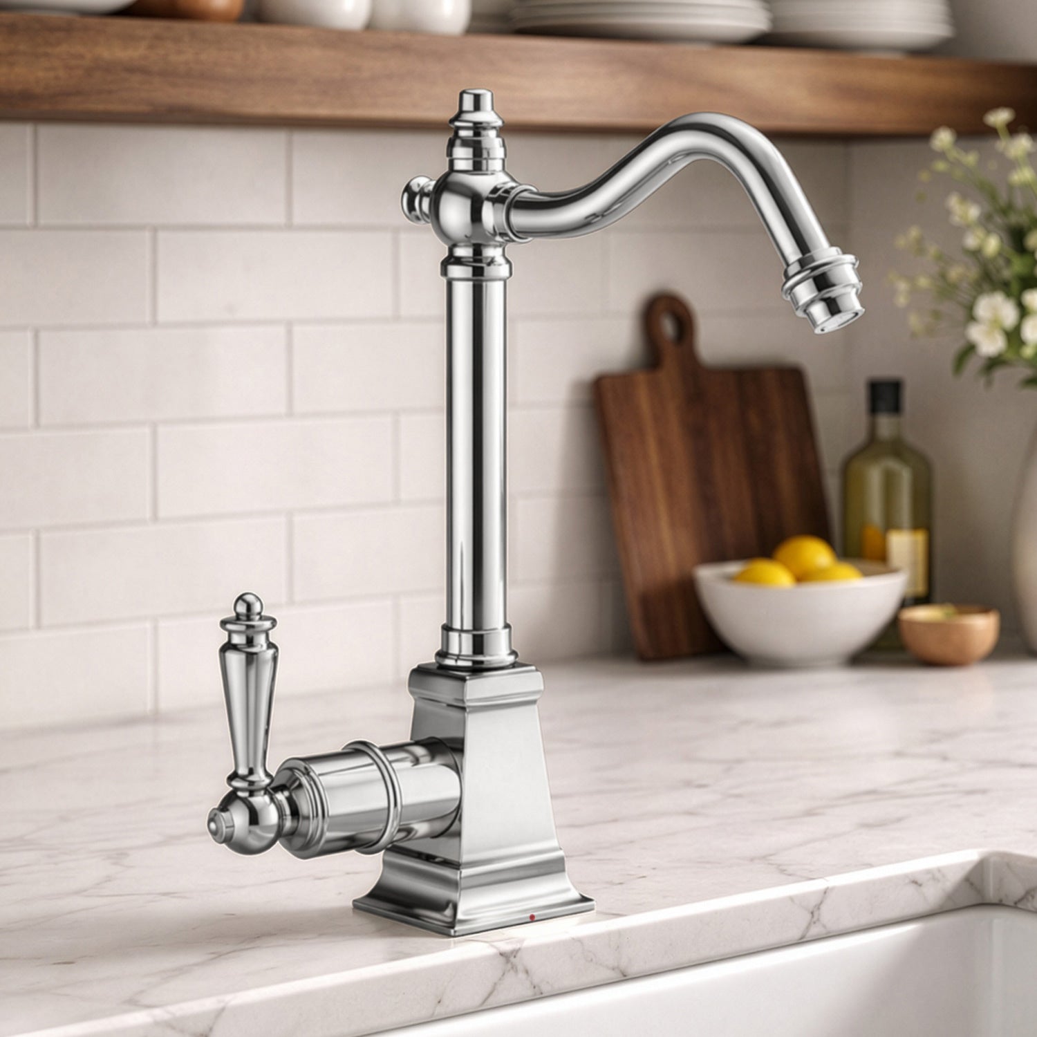 Point of Use Instant Hot Water Drinking Faucet with Traditional Swivel Spout