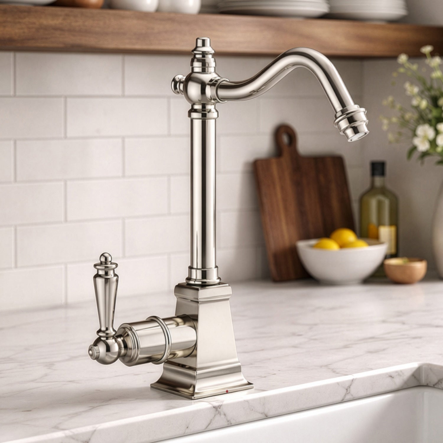 Point of Use Instant Hot Water Drinking Faucet with Traditional Swivel Spout