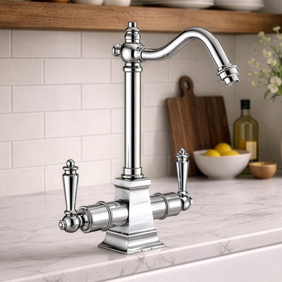 Point of Use Instant Hot/Cold Water Drinking Faucet with Traditional Swivel Spout