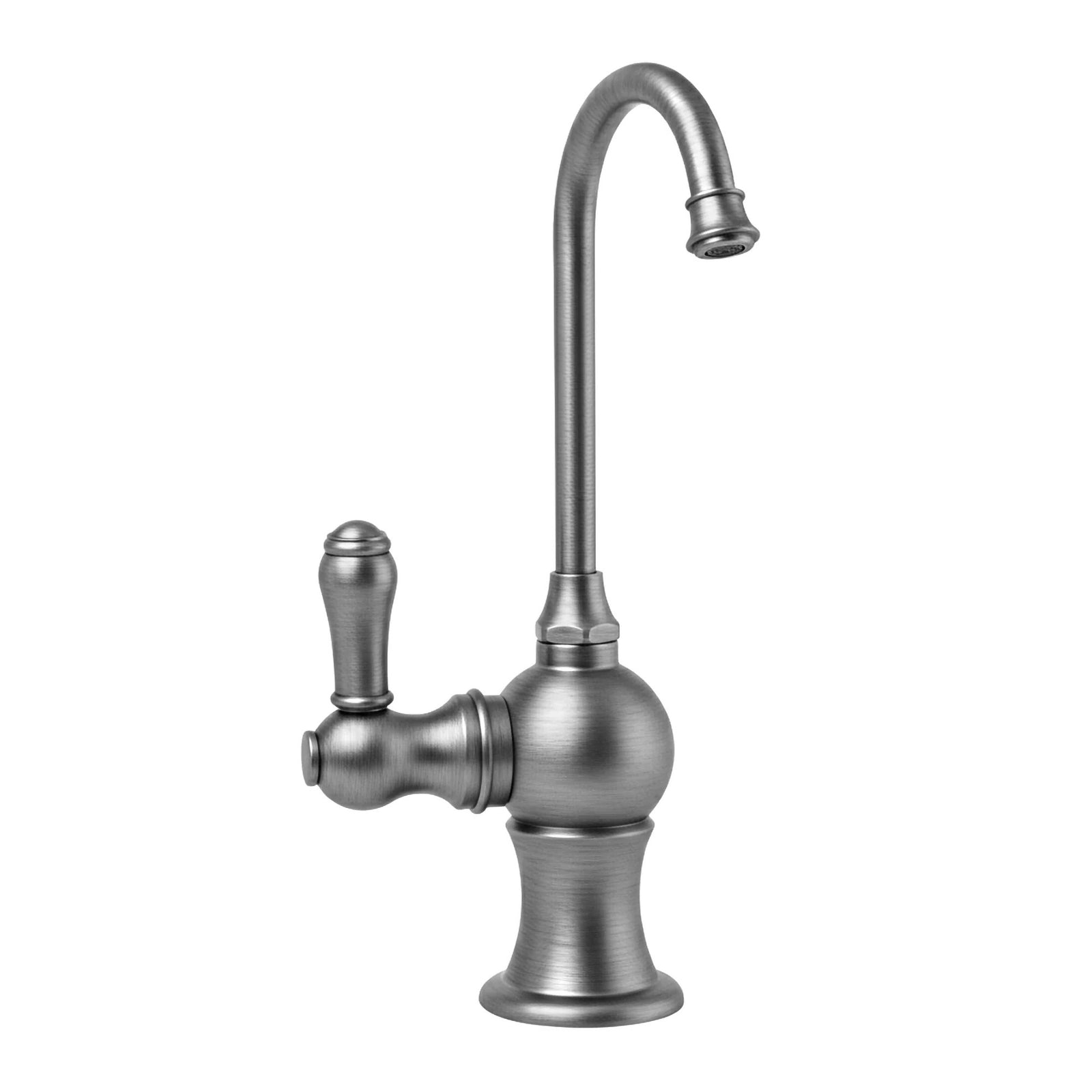 Point of Use Instant Hot Water Faucet with Gooseneck Spout and Self Closing Handle