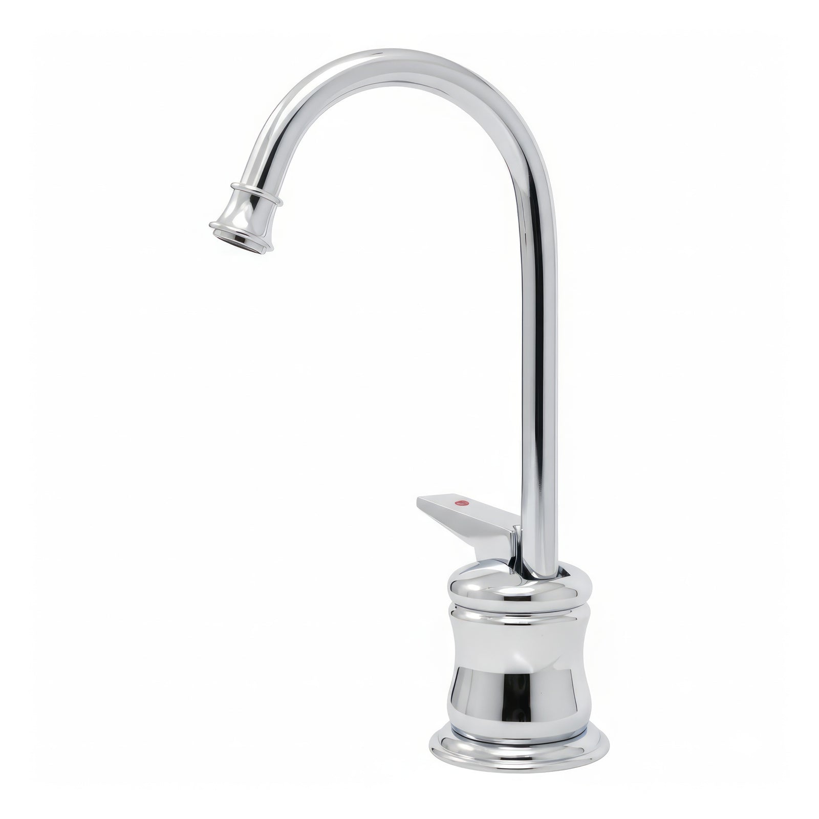Point of Use Instant Hot Water Faucet with Gooseneck Spout and Self Closing Handle