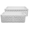 Reversible 30" Fireclay kitchen sink with Gothic & Flutted front aprons