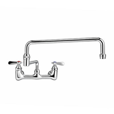 Solid brass wall mount utility faucet with double jointed retractable swing spout and lever handles