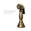 Bridge Faucet with Long Traditional Swivel Spout, Cross Handles and Solid Brass Side Spray