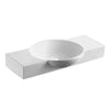 27" Rectangular Vessel Sink, Integrated Round Bowl and Center Drain Location