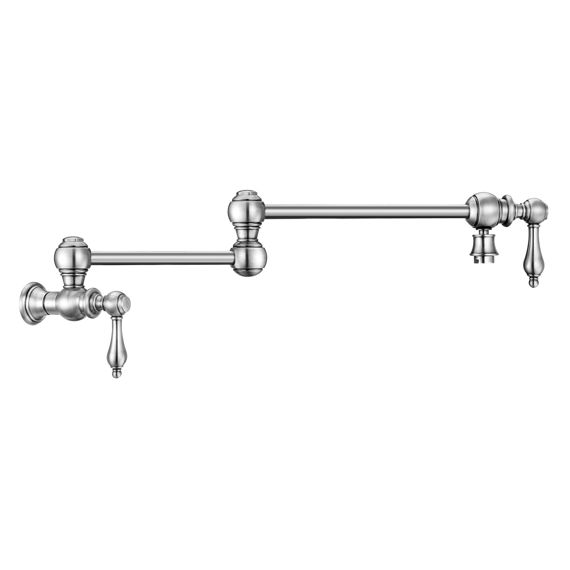 Bridge Faucet with Long Gooseneck Swivel Spout, Cross Handles and Solid  Brass Side Spray