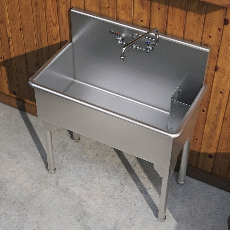 39" Pearlhaus Stainless steel  large, single bowl freestanding utility sink
