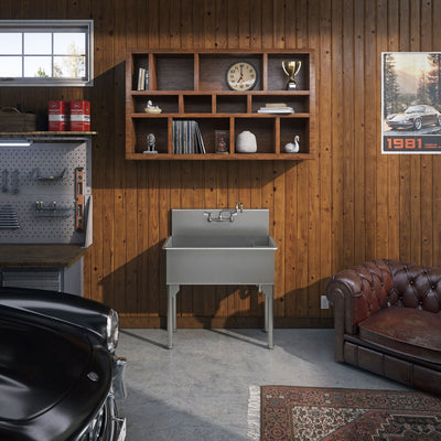 39" Pearlhaus Stainless steel  large, single bowl freestanding utility sink