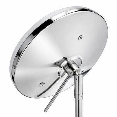 Anodized aluminum body round freestanding LED 5X magnified vanity mirror