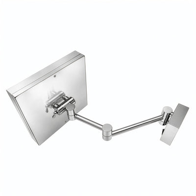 Anodized aluminum body square wall mount LED 5X magnified mirror