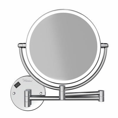 Anodized aluminum body round wall mount LED 7X magnified mirror