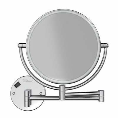 Anodized aluminum body round wall mount LED 7X magnified mirror