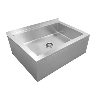 Rectangular utility single bowl floor mount mop sink