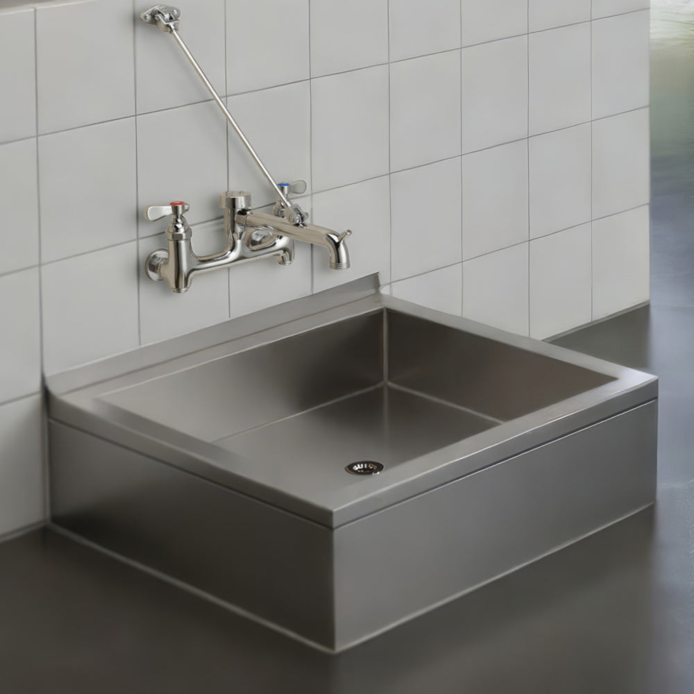 Rectangular utility single bowl floor mount mop sink