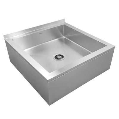 Rectangular utility single bowl floor mount mop sink