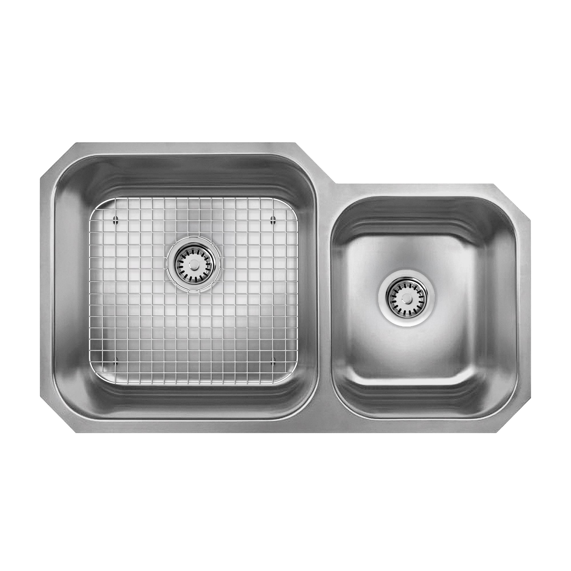 Noah's Collection 33" Brushed Stainless Steel Double Bowl Undermount Sink
