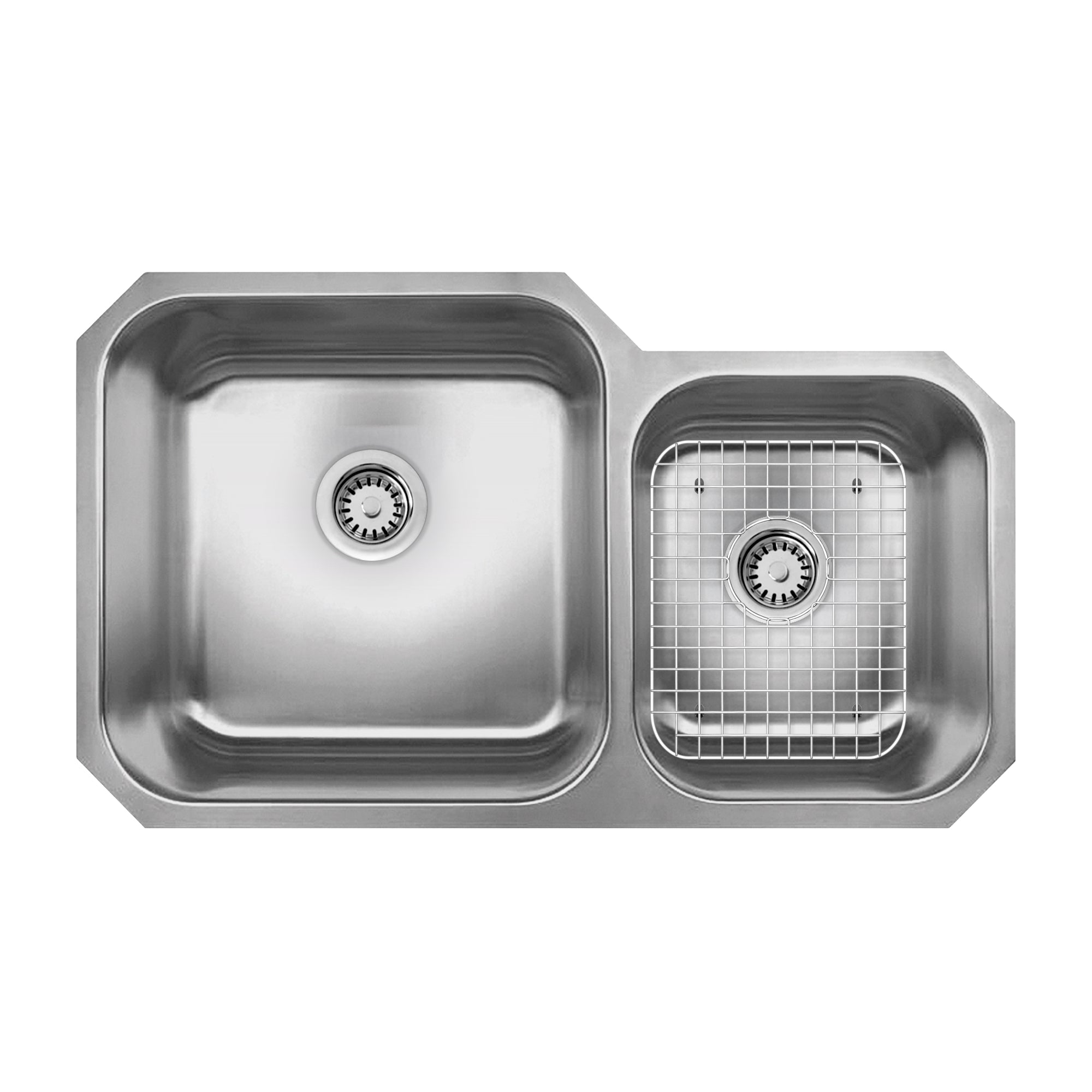 Noah's Collection 33" Brushed Stainless Steel Double Bowl Undermount Sink