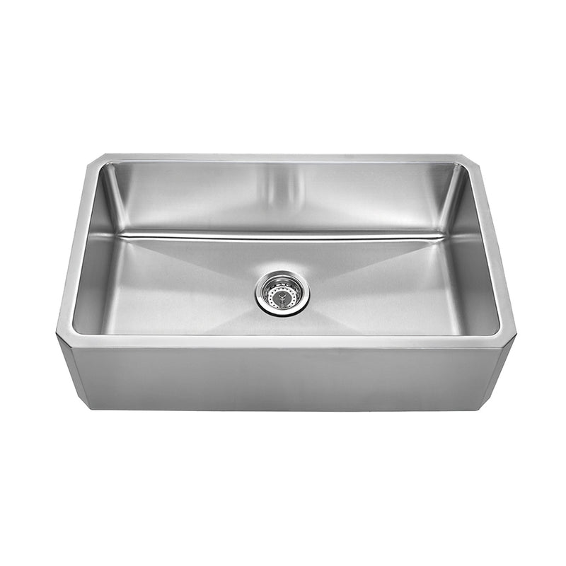 31" brushed stainless steel single bowl front apron undermount sink