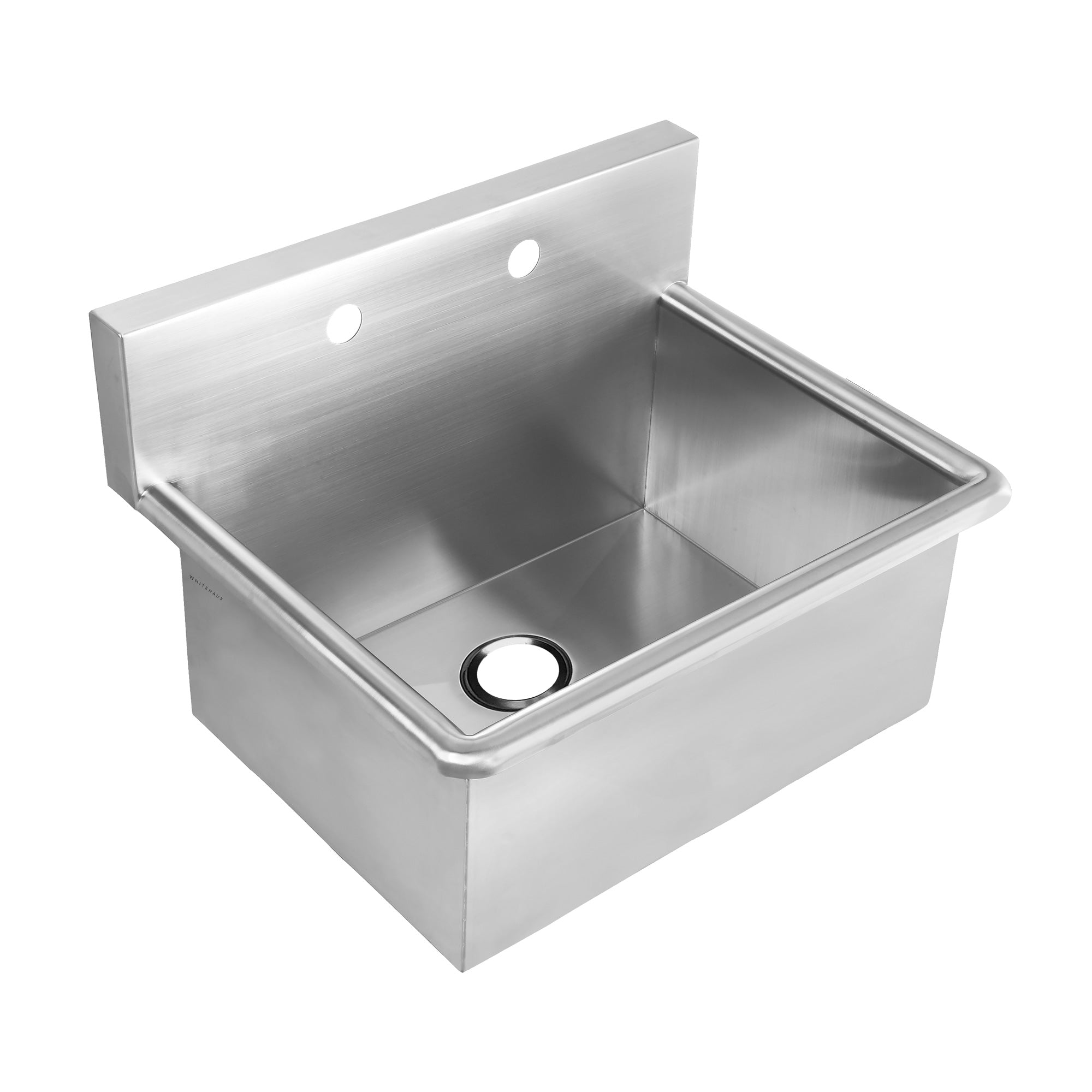 Brushed stainless steel commercial drop-in or wall mount utility sink