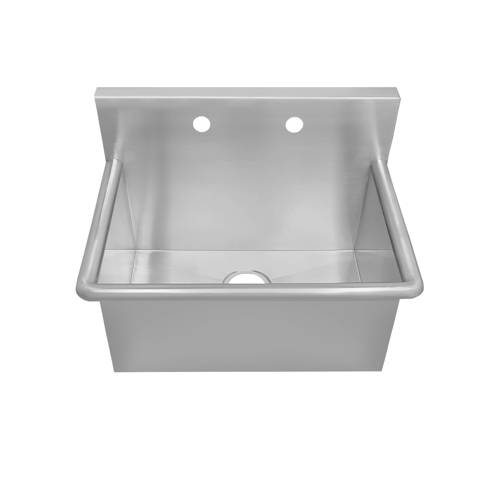 Brushed stainless steel commercial drop-in or wall mount utility sink