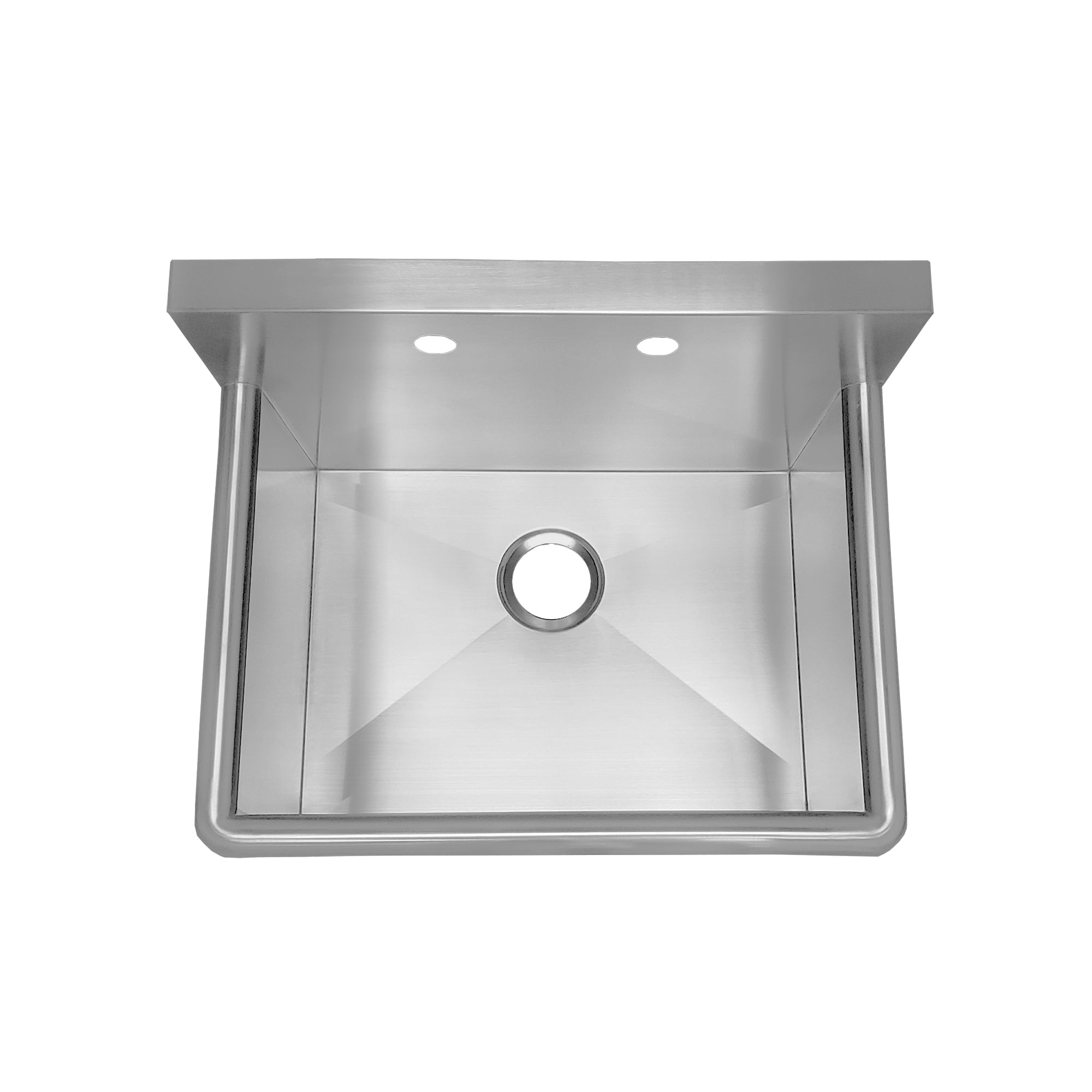 Brushed stainless steel commercial drop-in or wall mount utility sink