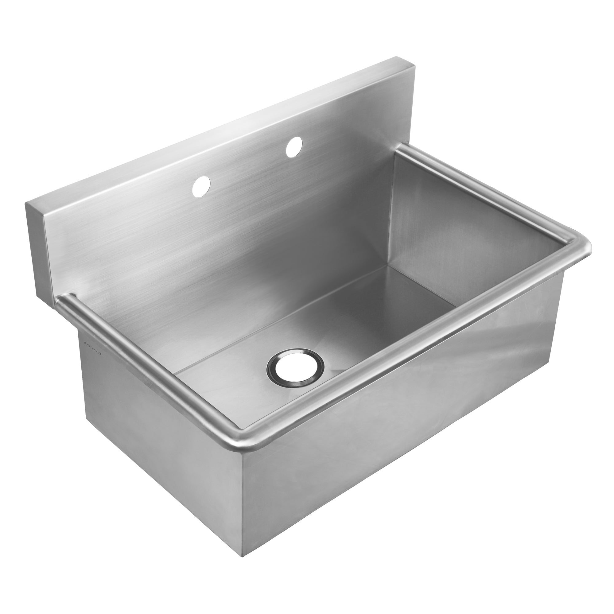Brushed stainless steel commercial drop-in or wall mount utility sink