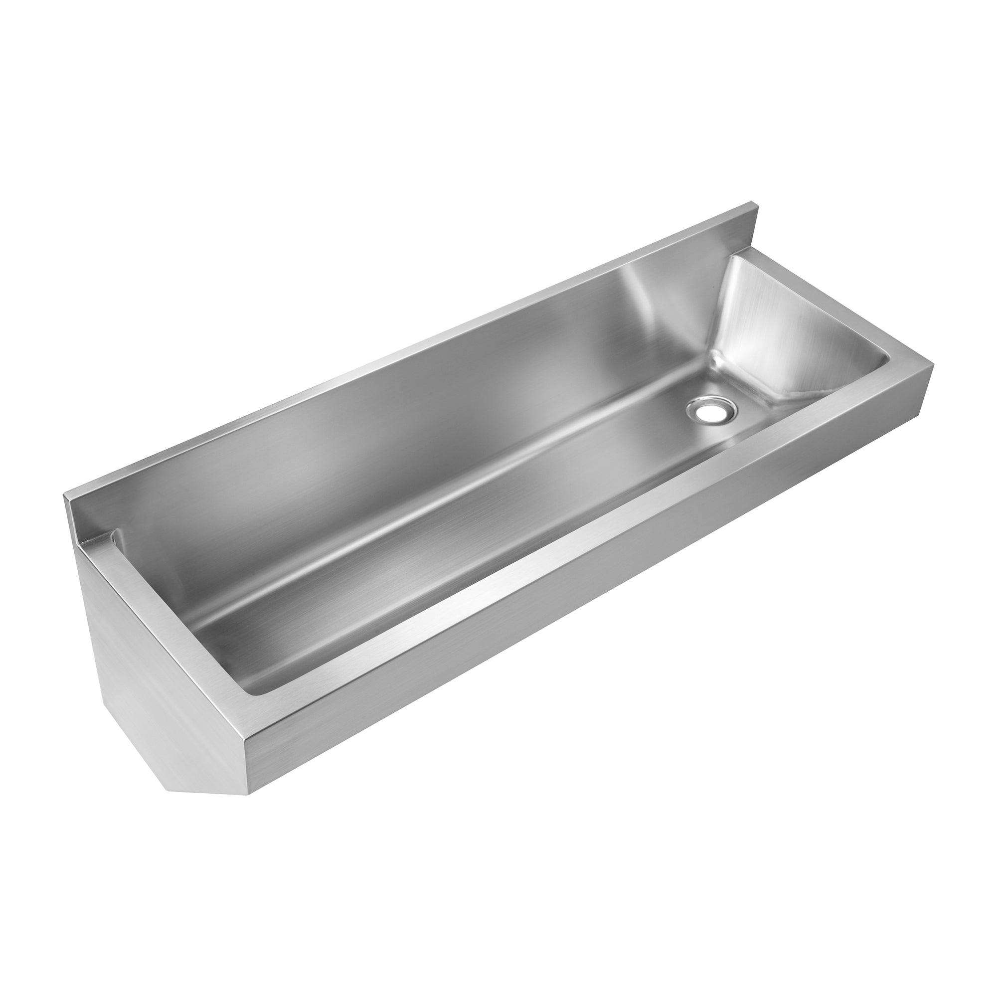 Brushed stainless steel commercial single bowl wall mount utility sink