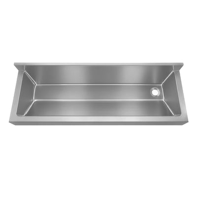 Brushed stainless steel commercial single bowl wall mount utility sink